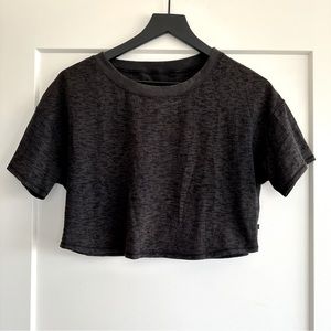 Lululemon Heathered Black Cropped Tee Size 4